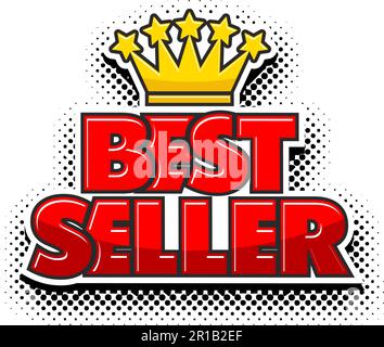 Bestseller-Header im Comic-Stil. Vektor auf transparentem Hintergrund Stock Vektor