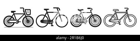 Fahrradlogo, Symbolset. Vektorbycicle auf weißem Hintergrund gesetzt. Stock Vektor