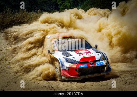 Porto, Portugal. 12. Mai 2023. 33 EVANS Elfyn (gbr), MARTIN Scott (gbr), Toyota Gazoo Racing WRT, Toyota GR Yaris Rally1 Hybrid, Action während der Rally Portugal 2023, 5. Runde der WRC World Rally Championship 2023, vom 11. Bis 14. Mai 2023 in Porto, Portugal - Foto Paulo Maria/DPPI Credit: DPPI Media/Alamy Live News Stockfoto