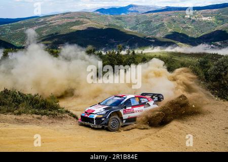 Porto, Portugal. 12. Mai 2023. 69 ROVANPERA Kalle (fin), HALTTUNEN Jonne (fin), Toyota Gazoo Racing WRT, Toyota GR Yaris Rally1 Hybrid, Action während der Rallye Portugal 2023, 5. Runde der WRC World Rally Championship 2023, vom 11. Bis 14. Mai 2023 in Porto, Portugal - Photo Paulo Maria/DPPI Credit: DPPI Media/Alamy Live News Stockfoto