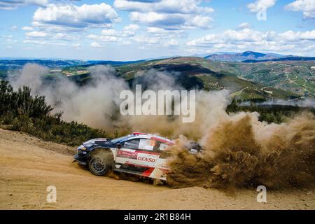 Porto, Portugal. 12. Mai 2023. 33 EVANS Elfyn (gbr), MARTIN Scott (gbr), Toyota Gazoo Racing WRT, Toyota GR Yaris Rally1 Hybrid, Action während der Rally Portugal 2023, 5. Runde der WRC World Rally Championship 2023, vom 11. Bis 14. Mai 2023 in Porto, Portugal - Foto Paulo Maria/DPPI Credit: DPPI Media/Alamy Live News Stockfoto