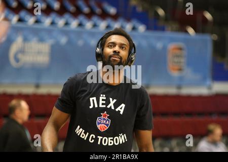 Sankt Petersburg, Russland. 12. Mai 2023. Livio Jean-Charles (17) von CSKA Moskau während des Basketballspiels der VTB United League, Reihe für den 3. Platz, Spiel 4, zwischen Zenit St. Petersburg und CSKA Moskau in der Sibur Arena. Endergebnis: Zenit 72:77 CSKA. Kredit: SOPA Images Limited/Alamy Live News Stockfoto