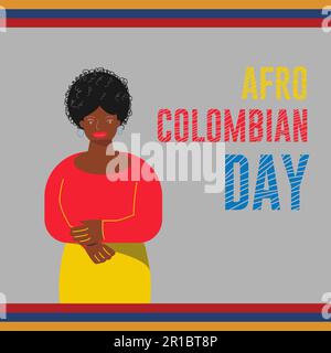 Afro-kolumbianischer Tag ist der 21. Mai in Kolumbien. Colombia Celebration ist das jährliche Poster. Vektordarstellung. Stock Vektor