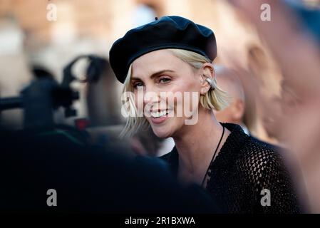 Rom, Italien. 12. Mai 2023. Charlize Theron nimmt am 12. Mai 2023 am „Fast X“ Premiere im Kolosseum in Rom Teil. (Foto: Massimo Valicchia/NurPhoto) Guthaben: NurPhoto SRL/Alamy Live News Stockfoto