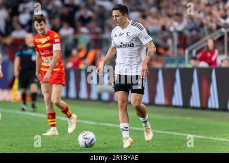 Warschau, Polen. 12. Mai 2023. Bartosz Slisz von Legia in Aktion während des Spiels der polnischen PKO Ekstraklasa League zwischen Legia Warszawa und Jagiellonia Bialystok im Marschall Jozef Pilsudski Legia Warsaw Municipal Stadium. Endstand: Legia Warszawa 5:1 Jagiellonia Bialystok. Kredit: SOPA Images Limited/Alamy Live News Stockfoto