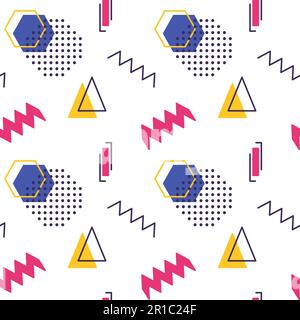 Abstrakter geometrischer Vektor nahtlos in 90s oder 80s Stock Vektor