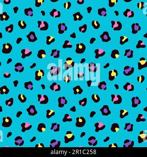 Leuchtend blaue Tarnmuster mit Leopardenflecken Stock Vektor
