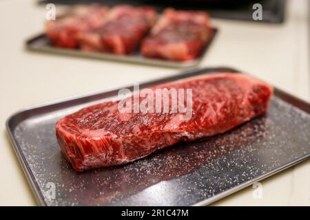 Sehr leckeres japanisches Rindfleisch (Wagyu) Stockfoto