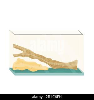 Terrarium für Reptilien. Vektor-Cartoon-Illustration. Stock Vektor