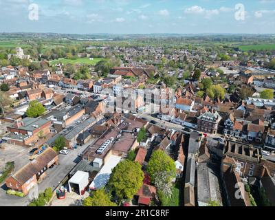 Thame Town in Oxfordshire, Großbritannien, Dröhnensicht aus der Luft Stockfoto