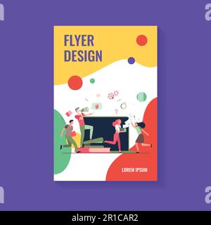 Wütender Boss mit Megafon, der Mitarbeiter anschreit Stock Vektor