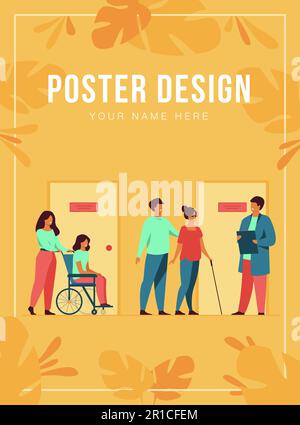 Patienten- und Arzttagung und Wartezeit im Kliniksaal Stock Vektor