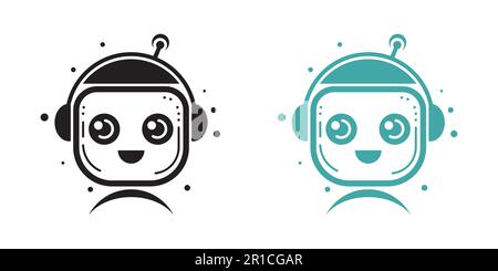 Chatbot-Logo festlegen. symbol für messenger-ai-Roboter. Vektordarstellung Stock Vektor