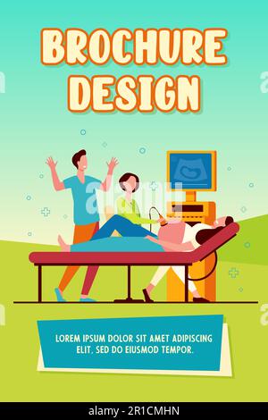 Ultraschallärztin untersucht schwangere Frau Stock Vektor