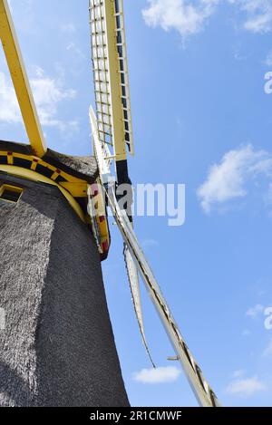 Zand, Niederlande. Mai 2023. Details einer originalen niederländischen Windmühle. Hochwertiges Foto Stockfoto