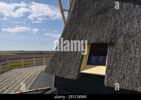 Zand, Niederlande. Mai 2023. Details einer originalen niederländischen Windmühle. Hochwertiges Foto Stockfoto