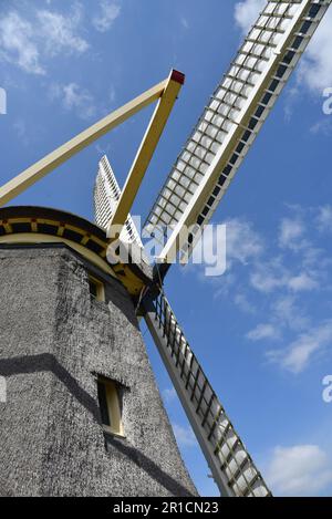 Zand, Niederlande. Mai 2023. Details einer originalen niederländischen Windmühle. Hochwertiges Foto Stockfoto