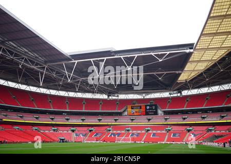 Ein allgemeiner Blick auf das Wembley Stadium, London. Foto: Samstag, 13. Mai 2023. Stockfoto