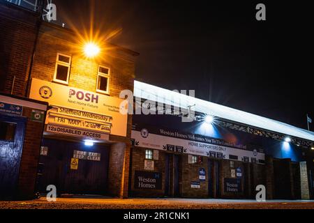 12. Mai 2023; London Road Stadium; League One Play Off Football, Halbfinale, First Leg, Peterborough United gegen Sheffield Mittwoch. Stockfoto