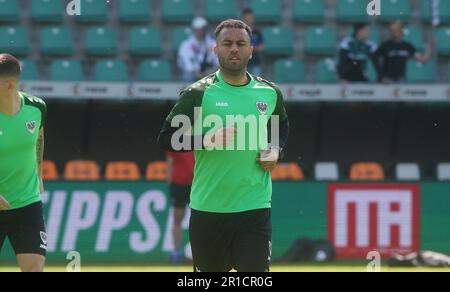 Münster, Deutschland. 13. Mai 2023. firo: 05/13/2023-Fußball, Fußball, Saison der regionalen Liga, 2022/2023, regionale Liga West, Rückkehrrunde, 34. Spieltag SC Preussen Munster, SCP, Prussia Münster - Rot Weiss Ahlen Andrew Wooten, halbe Figur Kredit: dpa/Alamy Live News Stockfoto