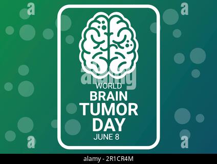 Illustration des World Brain Tumor Day Vector. Juni 8. Geeignet für Grußkarten, Poster und Banner Stock Vektor