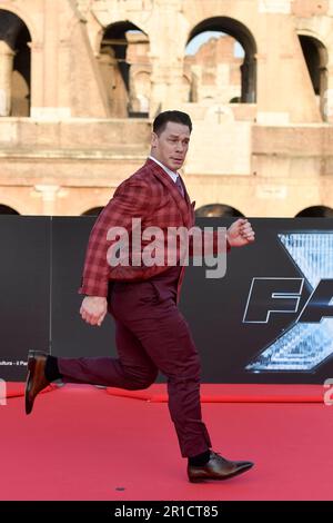 John Cena nimmt am 12. 2023. Mai im Kolosseum in Rom (Italien) an der „Fast X“-Filmpremiere Teil, dem zehnten Film in der „Fast & Furious Saga“. Stockfoto