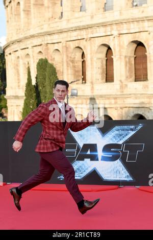 John Cena nimmt am 12. 2023. Mai im Kolosseum in Rom (Italien) an der „Fast X“-Filmpremiere Teil, dem zehnten Film in der „Fast & Furious Saga“. Stockfoto