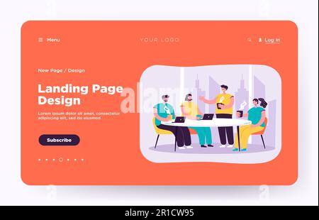 Mitarbeiter machen während der Kaffeepause ein Brainstorming Stock Vektor