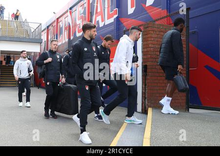 Selhurst Park, Selhurst, London, Großbritannien. 13. Mai 2023. Premier League Football, Crystal Palace gegen Bournemouth; Bournemouth Spieler und Mitarbeiter kommen vor dem Spiel im Stadion an. Credit: Action Plus Sports/Alamy Live News Stockfoto