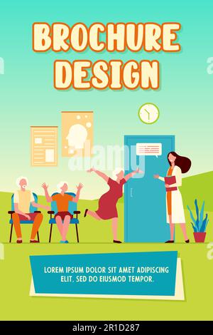 Glückliche Senioren, die Doktor begrüßen Stock Vektor