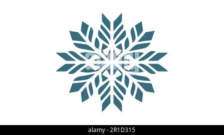 Schneeflockensymbol, Vektorlogo isoliert auf weißem Hintergrund. Stock Vektor