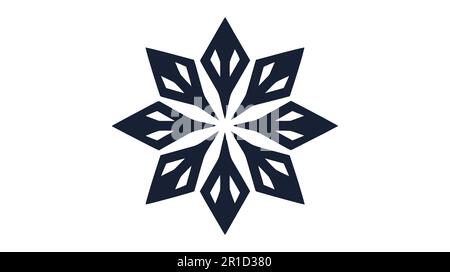 Schneeflockensymbol, Vektorlogo isoliert auf weißem Hintergrund. Stock Vektor