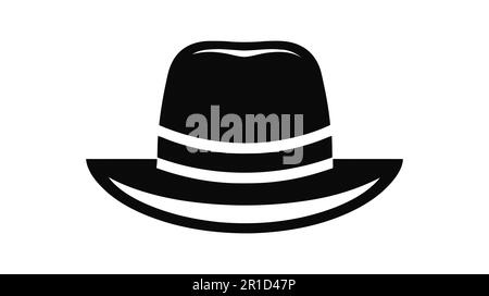 Alte Mützensymbol, Silhouette mit Vektormütze, Retro-Modemütze-Logo, Illustration. Stock Vektor