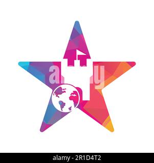„Castle Globe“-Vektorlogo. Einzigartige Designvorlage für das Logo „Festung und Globe“. Stock Vektor