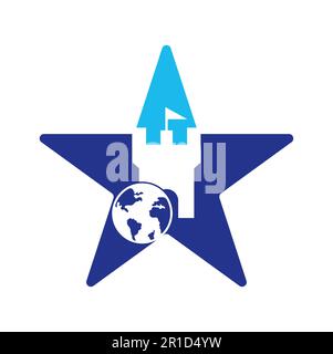 „Castle Globe“-Vektorlogo. Einzigartige Designvorlage für das Logo „Festung und Globe“. Stock Vektor