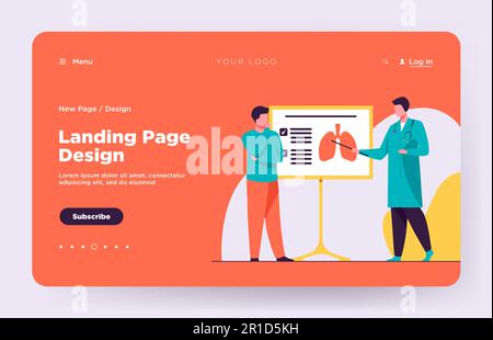 Arzt, der dem Patienten von der Lunge erzählt Stock Vektor