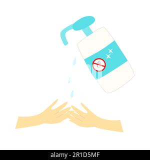 Antibakterielle Handwäsche in flacher Ausführung Stock Vektor