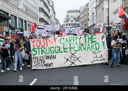 London, Großbritannien. 13. Mai 2023 Nakba 75. Freier Palästina-marsch in London. Kredit: Matthew Chattle/Alamy Live News Stockfoto