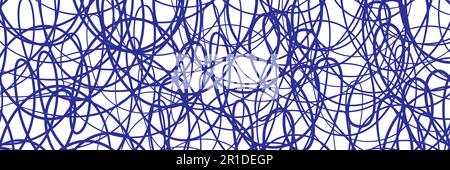 Abstrakter, unordentlicher Hintergrund für den Tintenstift. Handgezeichnetes Banner mit Squiggle-Hintergrund. Stock Vektor