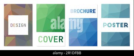 Satz abstrakter moderner Cover. Kann als Cover, Banner, Flyer, Poster, Visitenkarte, Broschüre. Wunderschöne Kollektion mit geometrischem Hintergrund. Stock Vektor
