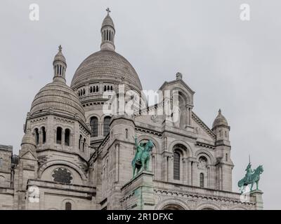 Nahaufnahme von Sacre Coeur in Paris Frankreich Stockfoto