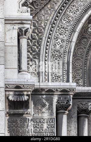 Nahaufnahme von Sacre Coeur in Paris Frankreich Stockfoto