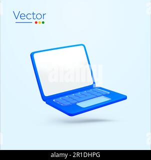 3D-Notebook im minimalistischen Stil mit Schatten, isoliert im Hintergrund. Objekte für Technologiedesign. 3D-Vektordarstellung. Vektordarstellung Stock Vektor
