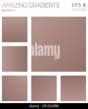 Farbenfrohe Verläufe in Biberfarben. Tatsächlicher verlaufender Hintergrund, verwitternde Vektordarstellung. Stock Vektor