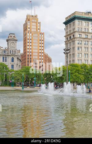 State Tower Building, Blick vom Clinton Square. Stockfoto