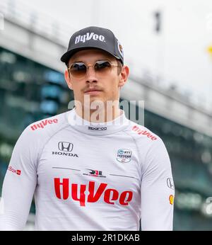 Indianapolis, USA. 12. Mai 2023. DER INDYCAR-Fahrer CHRISTIAN LUNGAARD (45) aus Hedensted, Dänemark, qualifiziert sich für den GMR Grand Prix auf dem Indianapolis Motor Speedway in Indianapolis, USA. (Kreditbild: © Walter G. Arce Sr./ZUMA Press Wire) NUR REDAKTIONELLE VERWENDUNG! Nicht für den kommerziellen GEBRAUCH! Stockfoto