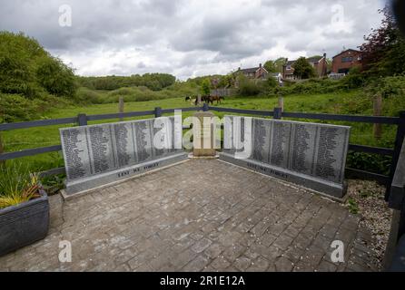 Das Pretoria Memorial erinnert an 344 Männer und Jungen, die am 21. Dezember 1910 in der Hulton Colliery bei Atherton, Lancashire, Großbritannien, starben Stockfoto