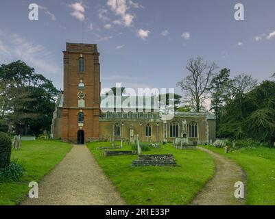 St. Marys Church im Dorf Grundisburgh, Suffolk, Großbritannien Stockfoto