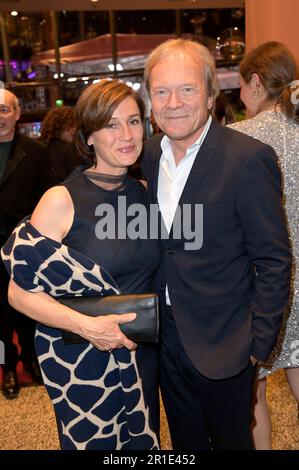 Sandra Maischberger und Jan Kerhart bei der 73. Verleihung des Deutschen Filmpreises 2023 im Theater am Potsdamer Platz. Berlin, 12.05.2023 Stockfoto