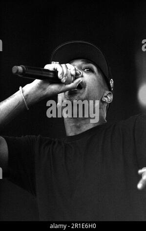 Mailand Italien 2012-06-07 : MC Rage of Chase and Status tritt auf dem Heineken Jammin Festival Arena Concerti - Fiera auf Stockfoto